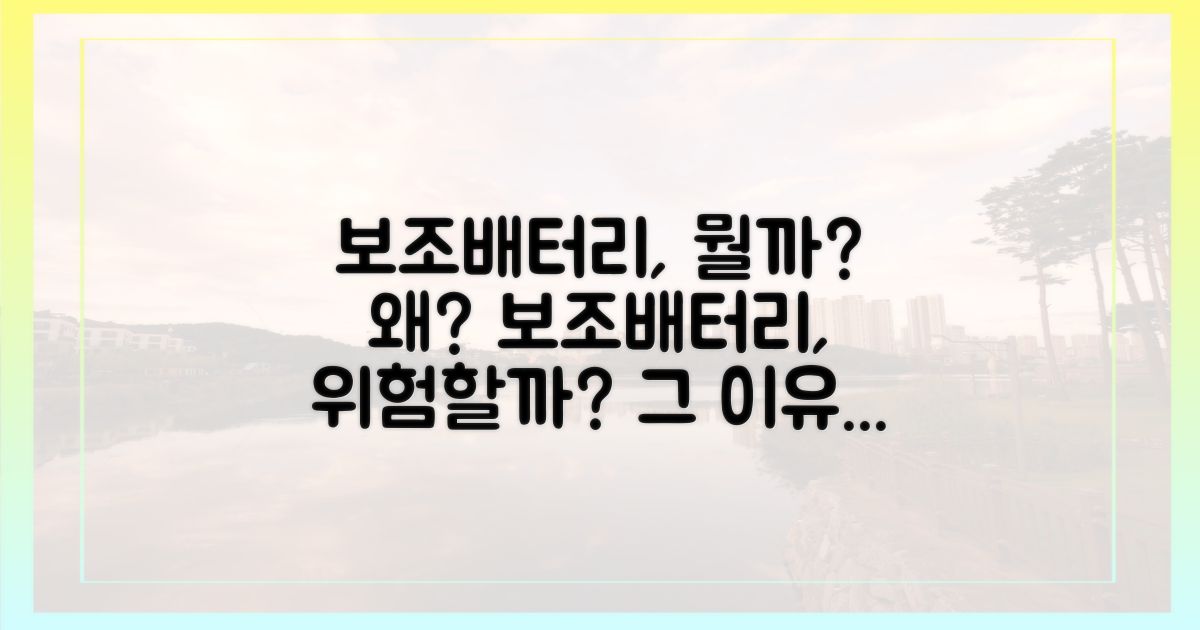 보조배터리, 왜 걱정해야 할까?