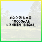 해외여행 필수품 10000mAh 보조배터리, 수하물 vs 기내 반입 완벽 해설