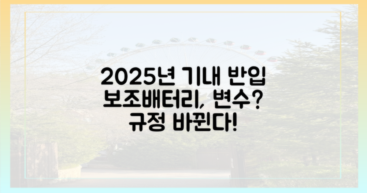 2025년, 보조배터리 기내 반입 규정 변수?
