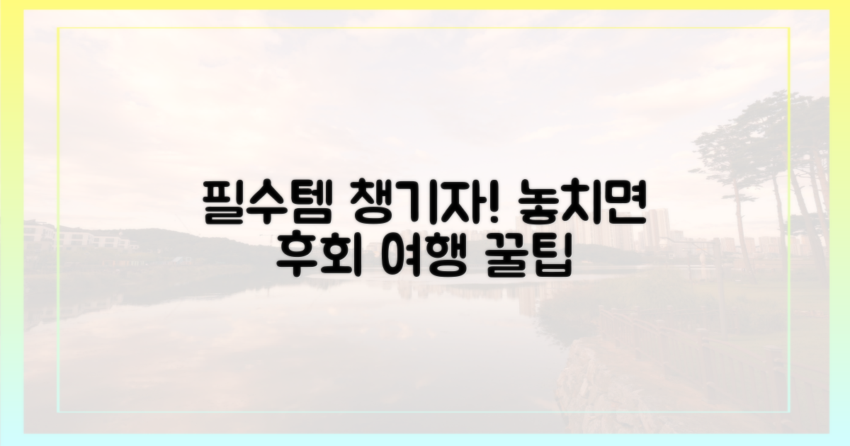 ✈️ 혹시 몰라요, 이것만은 꼭 챙기세요!