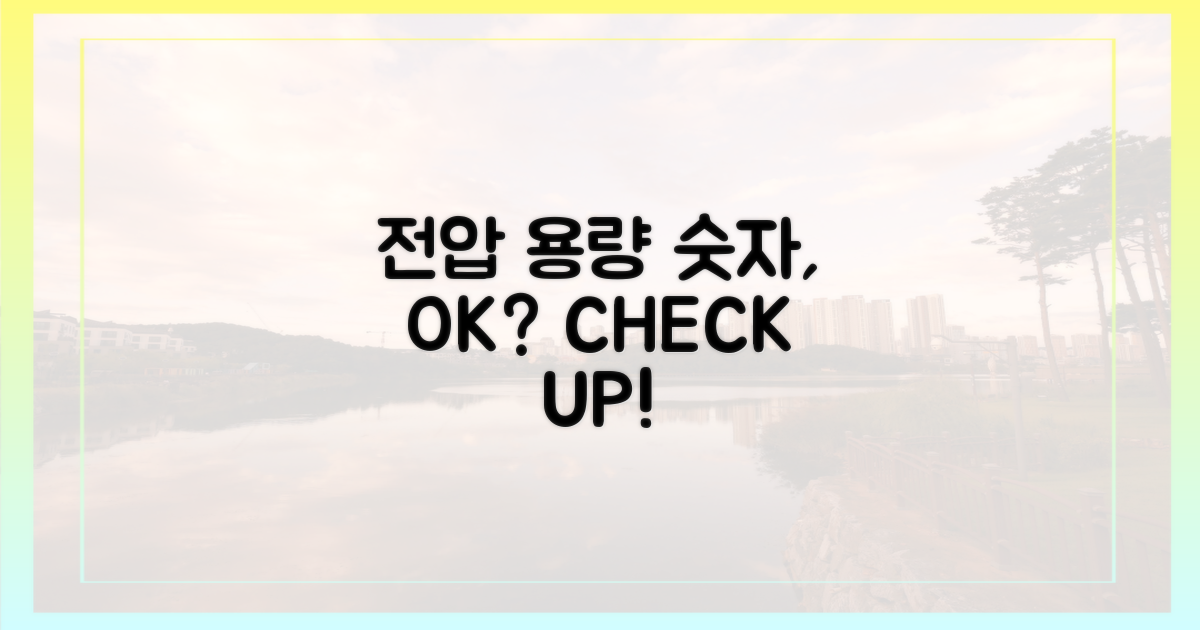 💡 전압, 용량... 이 숫자들, 괜찮을까?