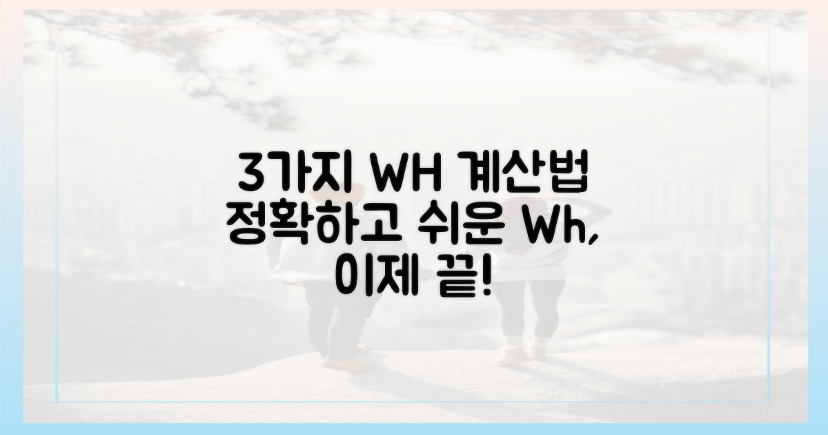 3가지 Wh 계산법