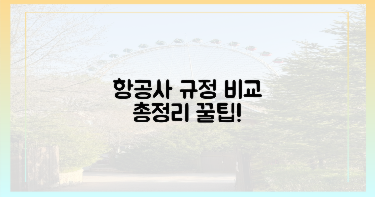 항공사별 규정 비교