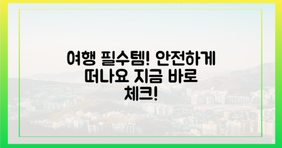 안전한 여행을 위한 필수 준비물