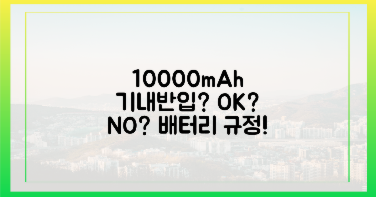 10000mAh 보조배터리, 기내 반입 가능할까?
