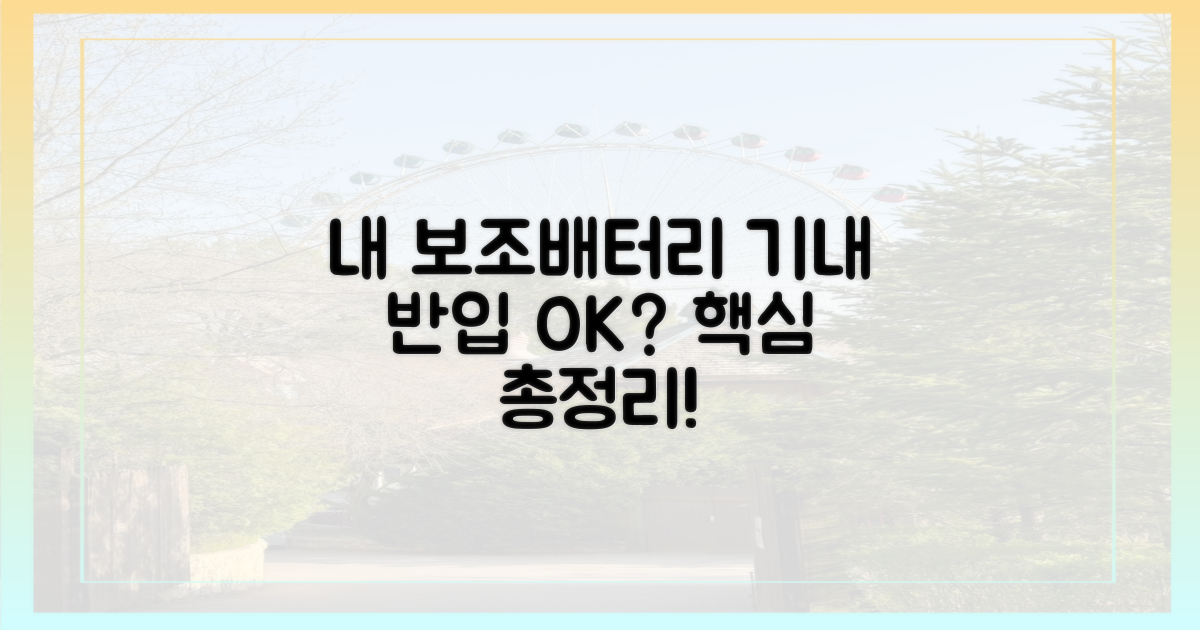 내 보조배터리, 기내 반입 가능할까?