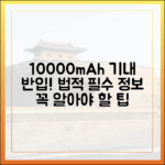10000mAh 보조배터리 기내 반입, 법적으로 꼭 알아야 할 필수 정보