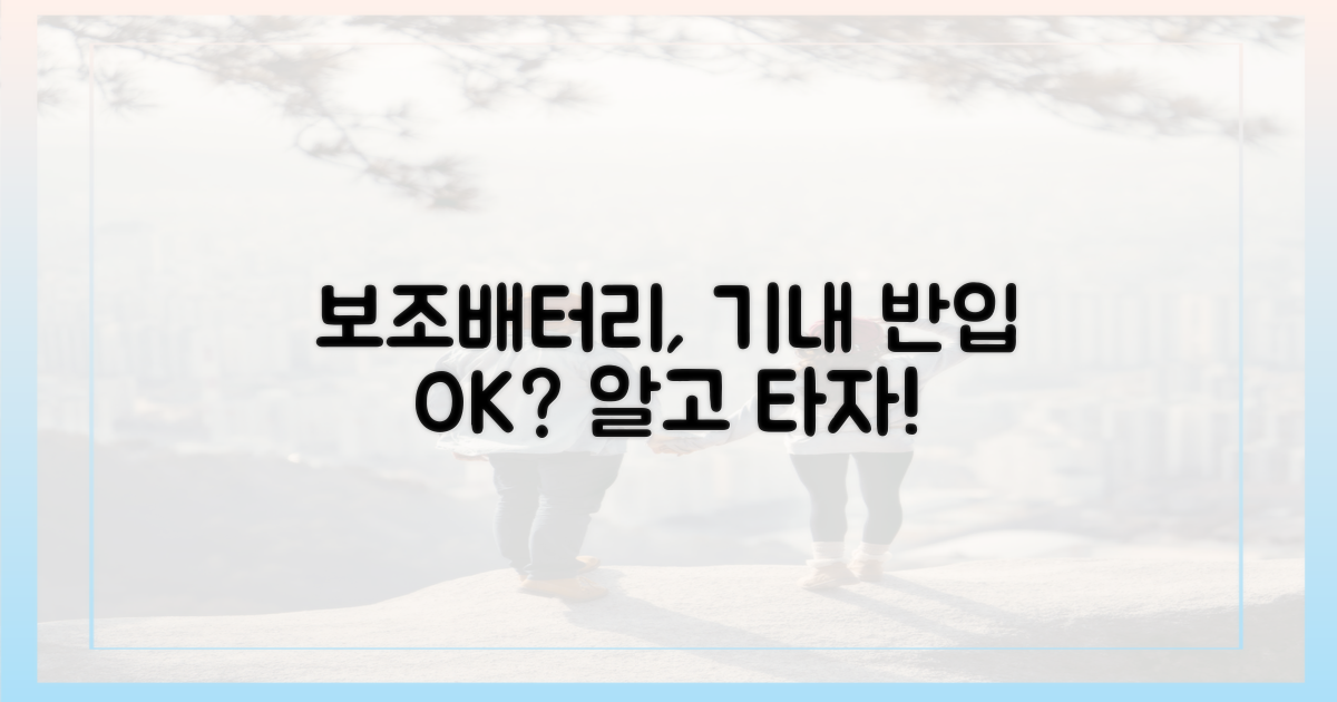 보조배터리, 기내 반입 가능할까?