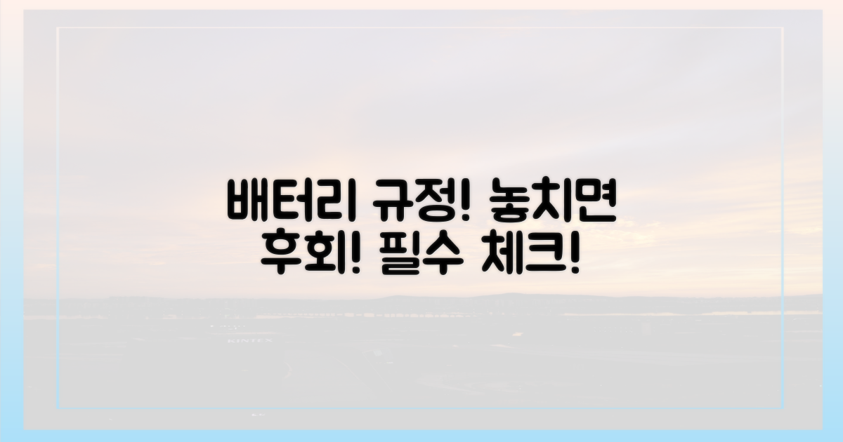 배터리 규정, 놓치면 안 되는 것
