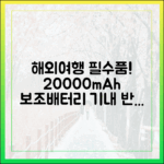 해외여행 필수품! 20000mAh 보조배터리 기내 반입 규정 완벽 가이드