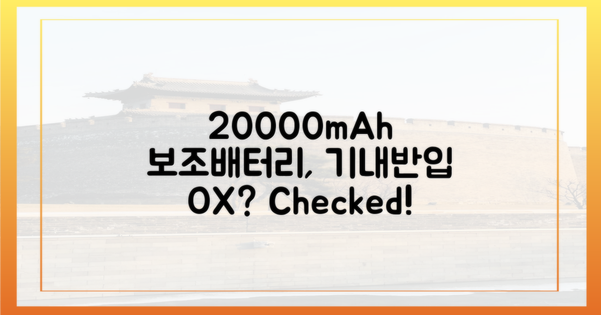 20000mAh 보조배터리, 기내 반입 가능할까?