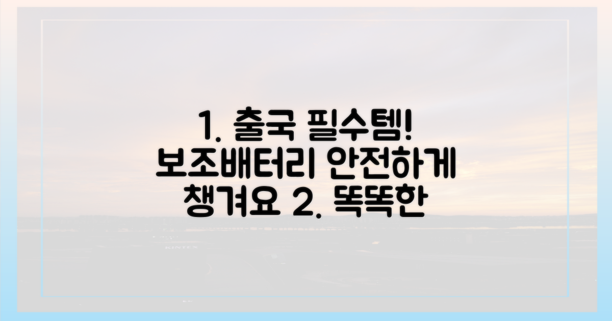 똑똑하게 준비하는 출국, 보조배터리 안전하게!