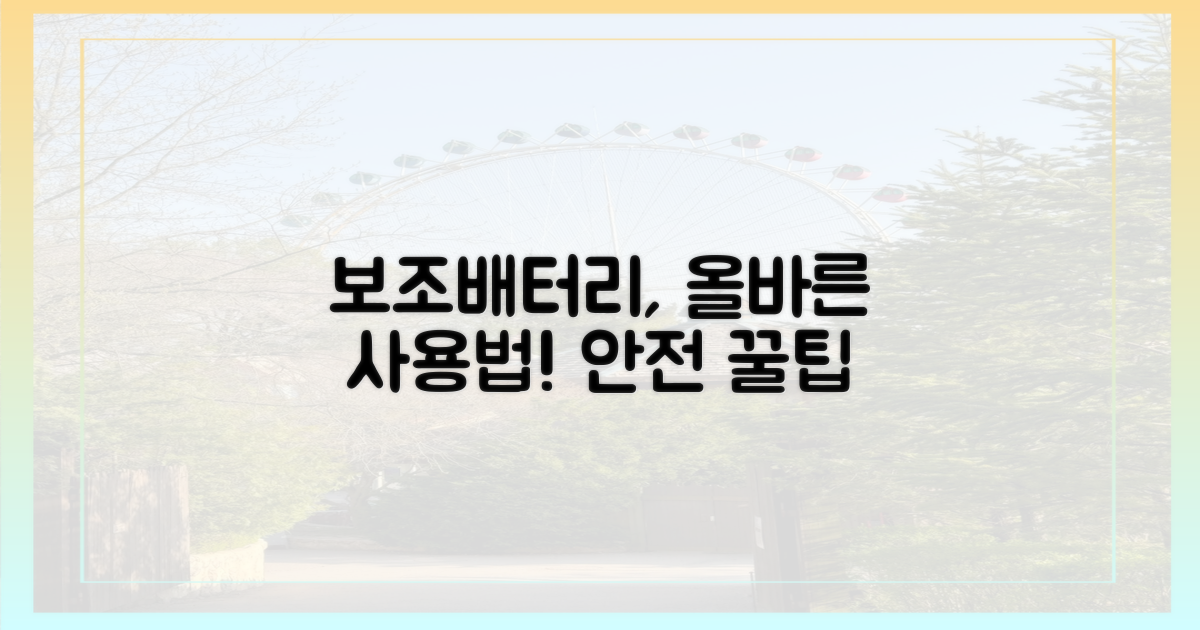 올바른 보조배터리 사용