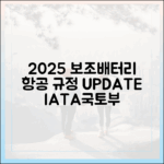 2025년 업데이트: IATA 및 국토교통부 최신 보조배터리 항공 규정