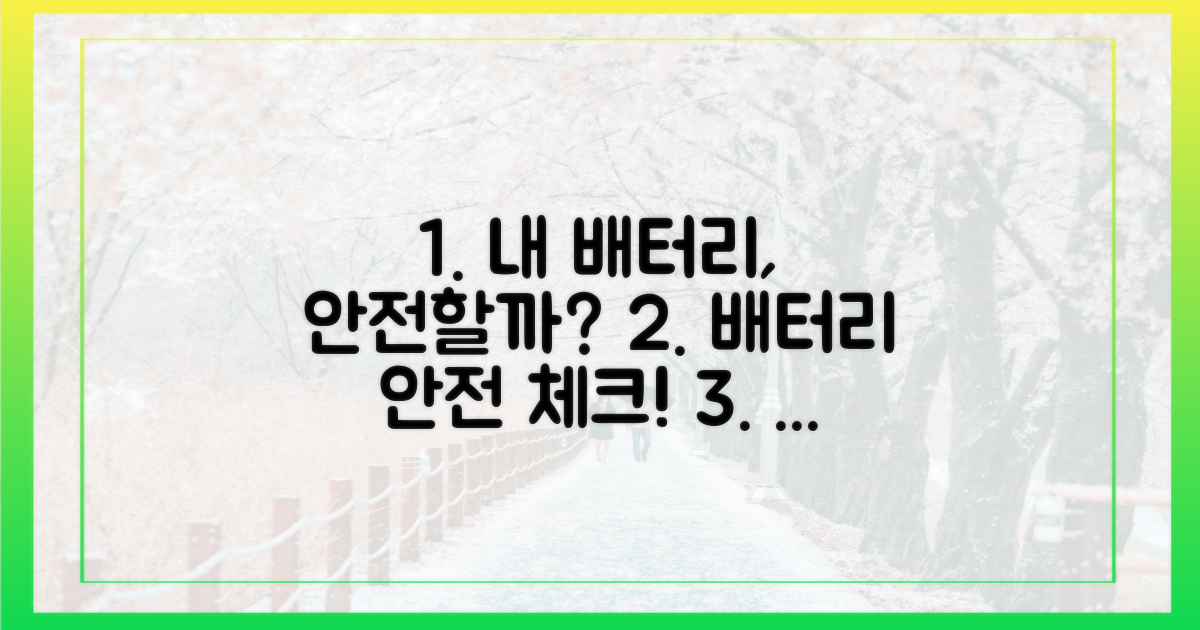 나의 배터리, 안전한가?