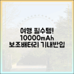 여행 고수만 아는 10000mAh 보조배터리 기내 반입 꿀팁 (2025년 최신)