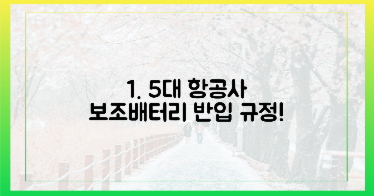 5대 항공사, 보조배터리 반입 지침