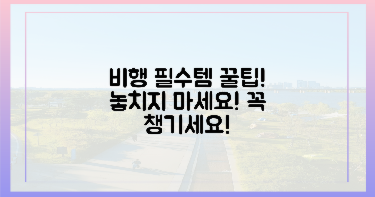 비행 중 필수품을 챙기세요