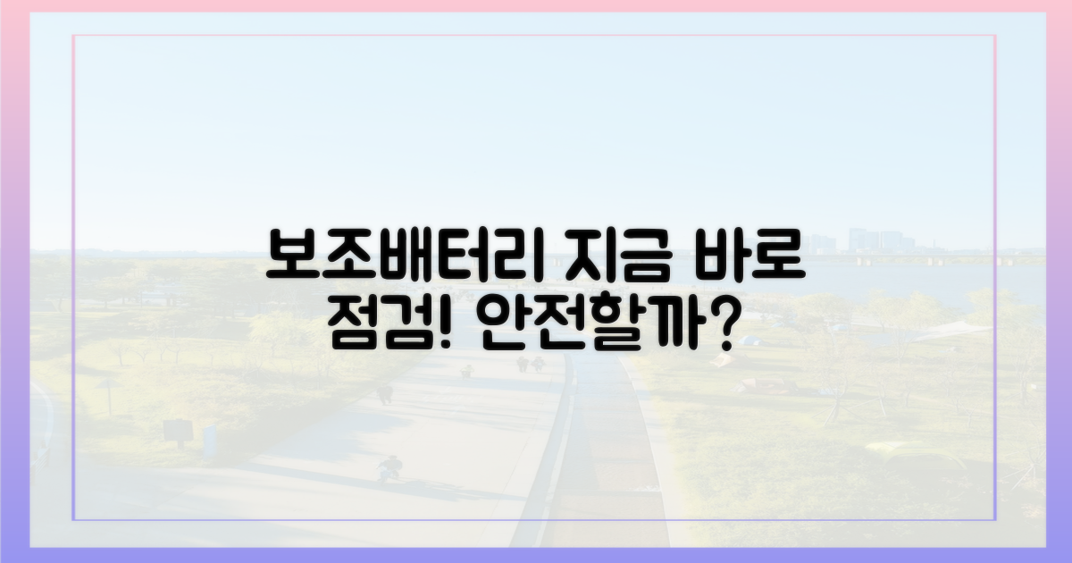 지금 바로 여러분의 보조배터리를 살펴보세요!