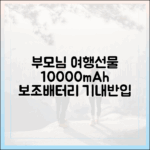 부모님 여행 선물 10000mAh 보조배터리, 기내 반입 방법 꼭 알려드리세요
