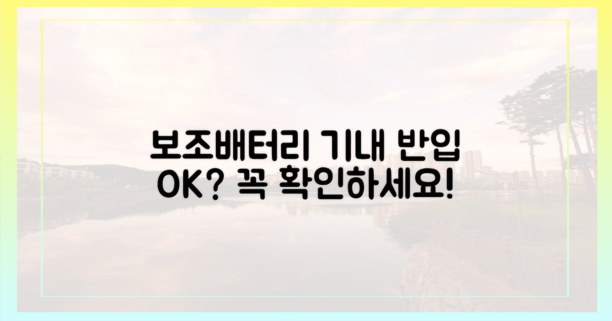 보조배터리, 기내 반입 될까?