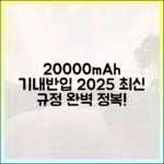 20000mAh 보조배터리 기내 반입, 2025년 최신 규정으로 완벽 정복!