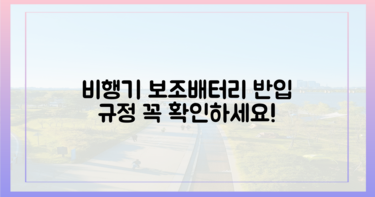 보조배터리, 비행기 반입 규정 미리 체크