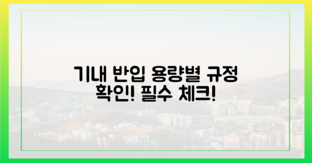 용량별 기내 반입 규정을 확인하세요!
