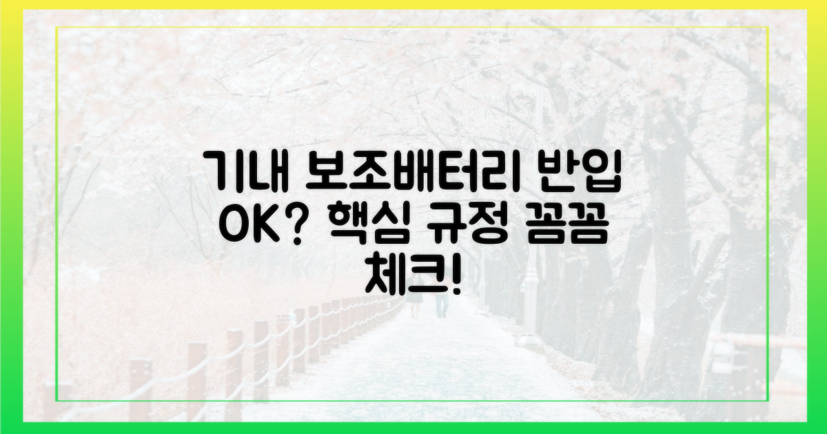 보조배터리, 기내 반입 핵심 규정