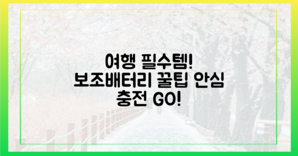 안심하고 여행 떠나는 보조배터리 활용법
