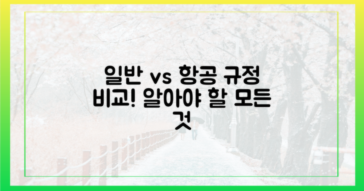 일반 vs 항공 규정
