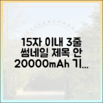 보조배터리 전문가가 알려주는 20000mAh 기내 반입 규정의 모든 것