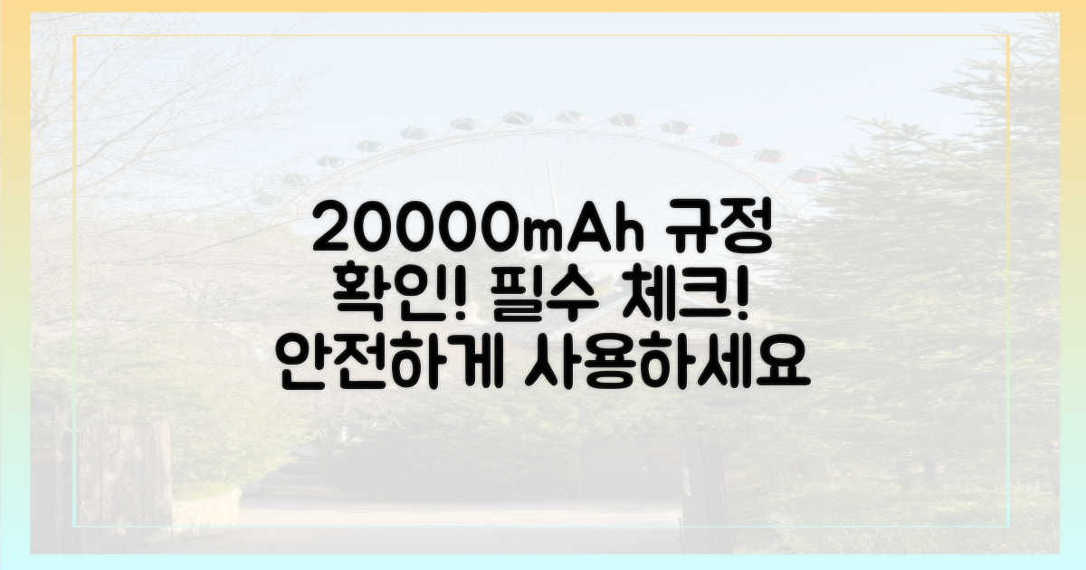 20000mAh 규정, 꼭 확인하세요