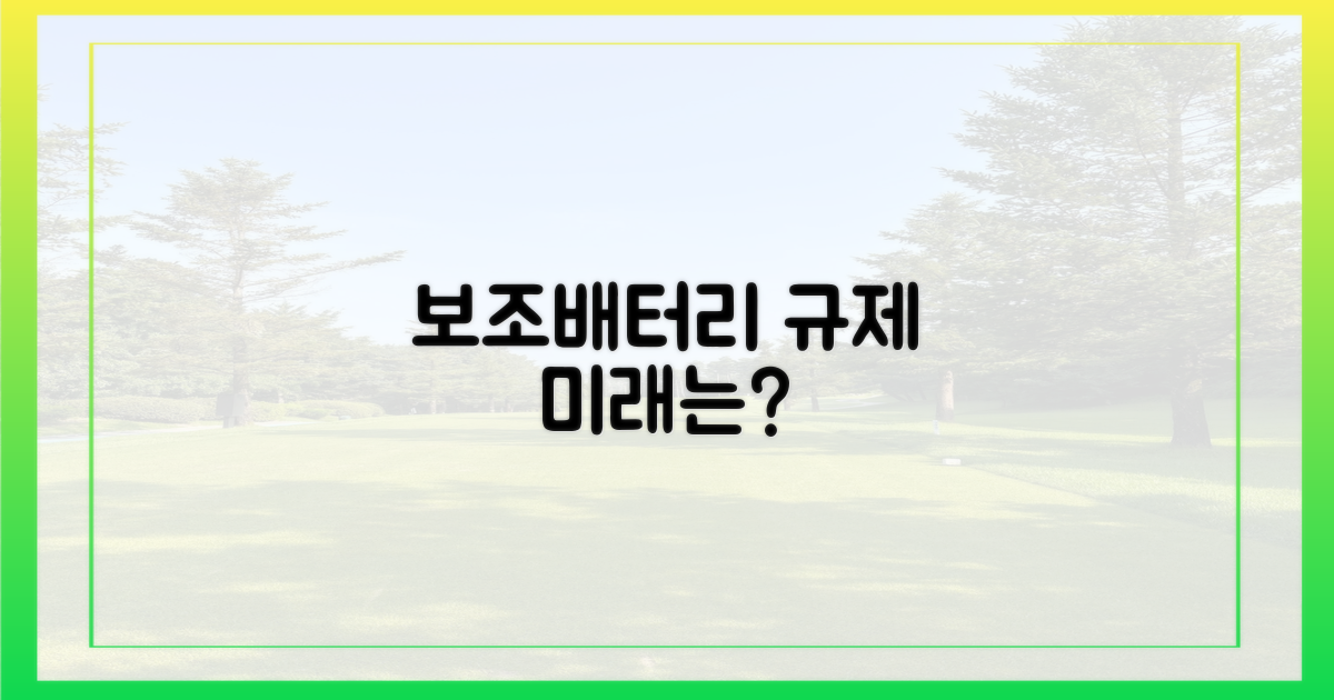 보조배터리 규정, 앞으로는?
