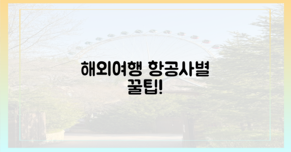 해외여행 시: 항공사별 주의사항