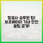 항공사 승무원이 알려주는 안전한 보조배터리 기내 보관법