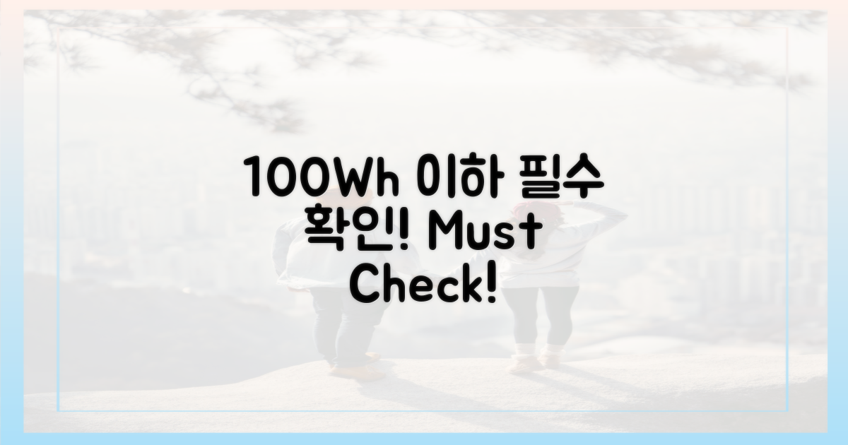 100Wh 미만 필수 확인