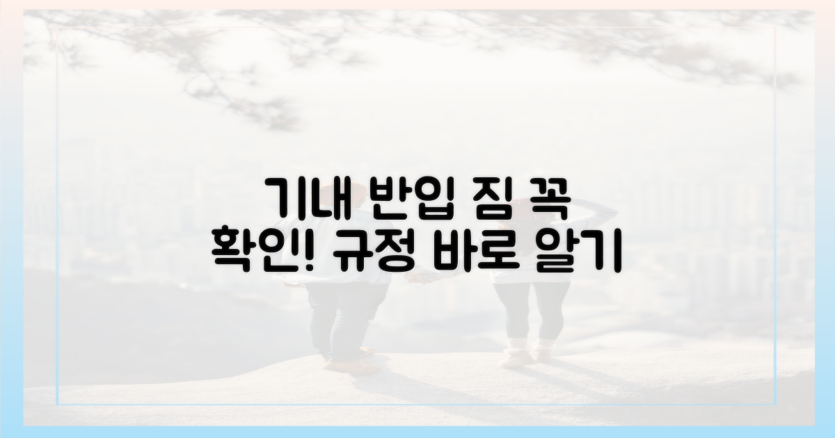 기내 반입, 규정 꼭 확인