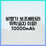 비행기 탈 때 10000mAh 보조배터리, 위탁수하물 절대 금지인 이유