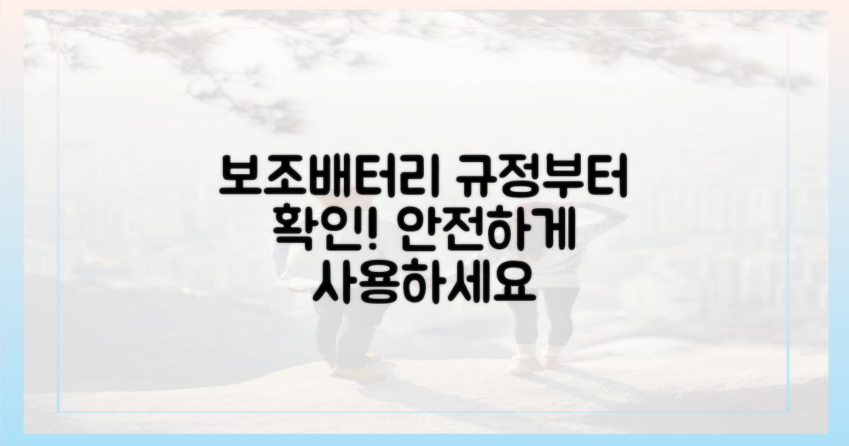 보조배터리 규정부터 확인하세요