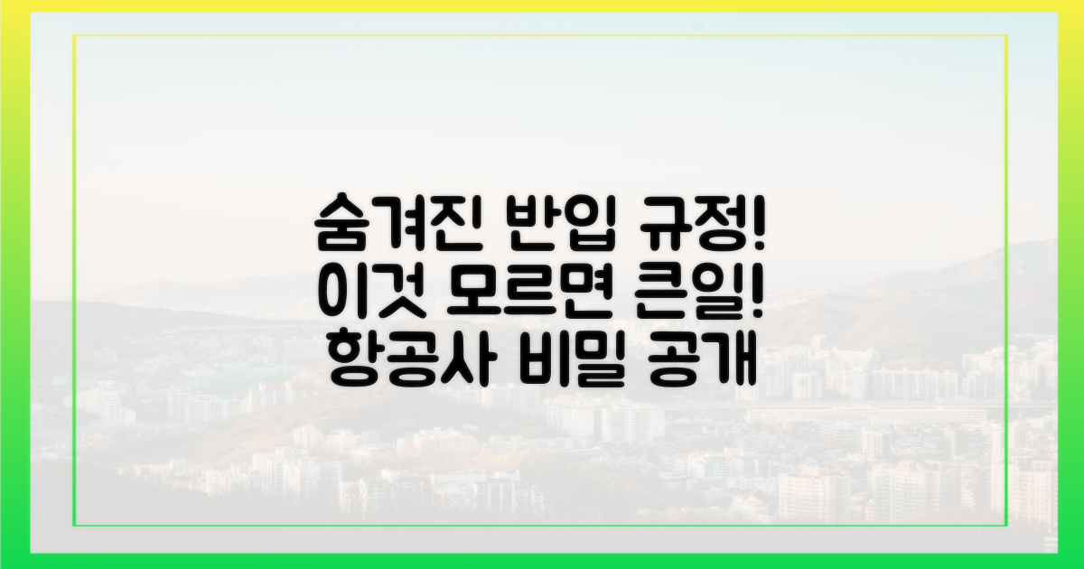 숨겨진 기내 반입 규정