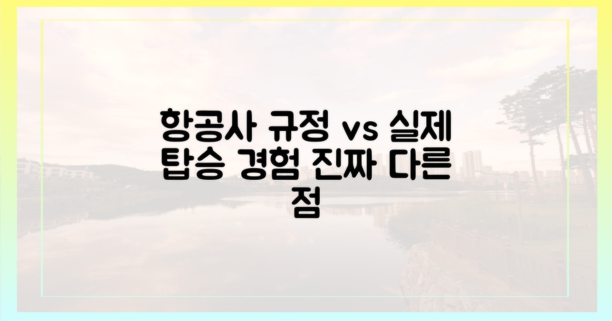 항공사 규정 vs 실제 경험