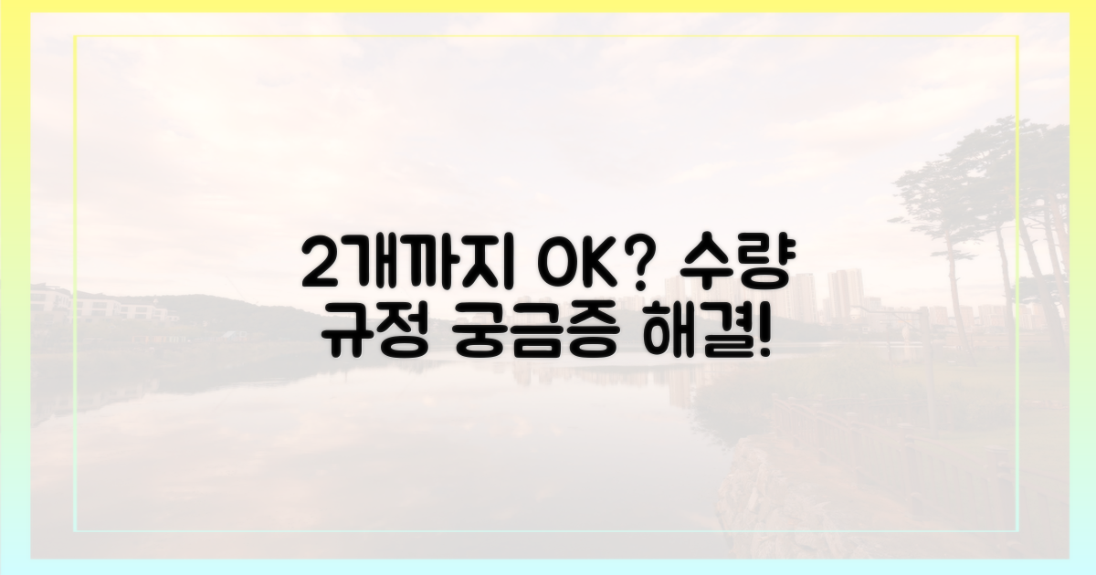 2개까지 가능? 수량 규정