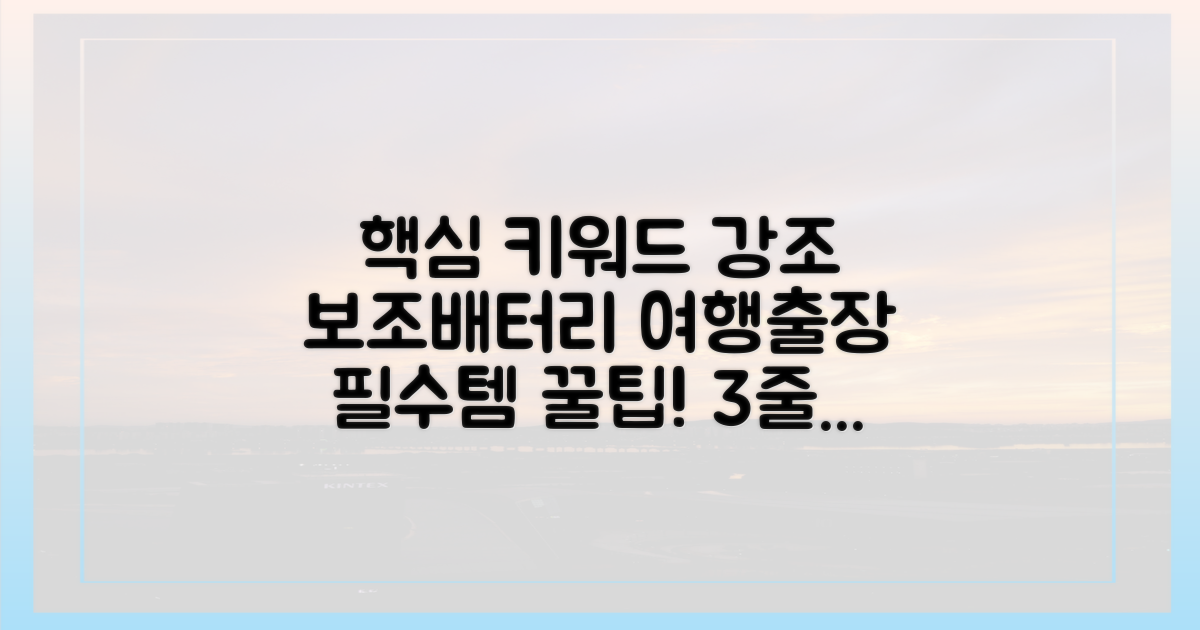 보조배터리, 출장/여행 꿀템 파악하기