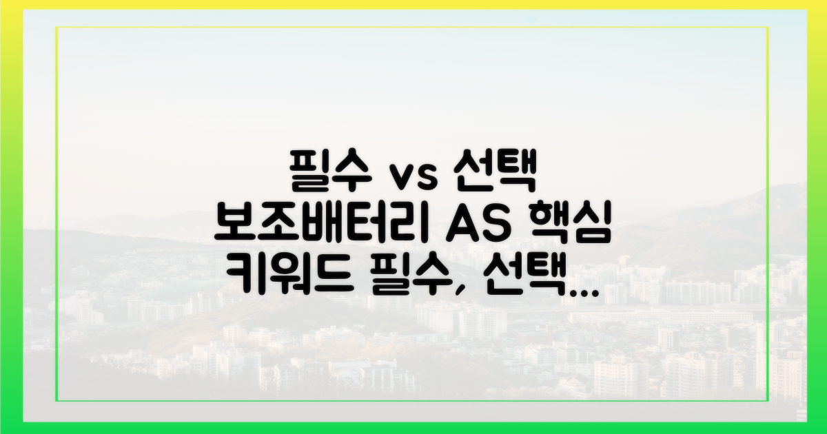 필수품 vs 선택품, 보조배터리