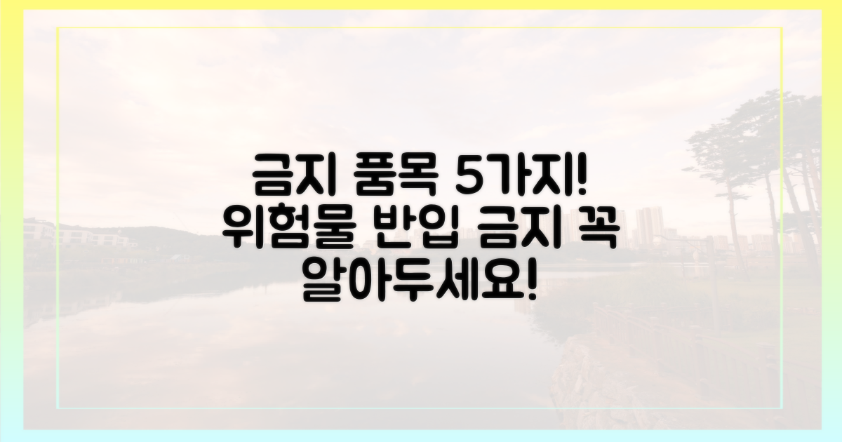 5가지 위험물, 반입 금지 품목