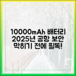 2025년 공항 보안 검색, 10000mAh 보조배터리 때문에 막혔다면? 필독!