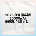 2025년 해외여행 준비물 1순위, 20000mAh 보조배터리 기내 반입 A to Z