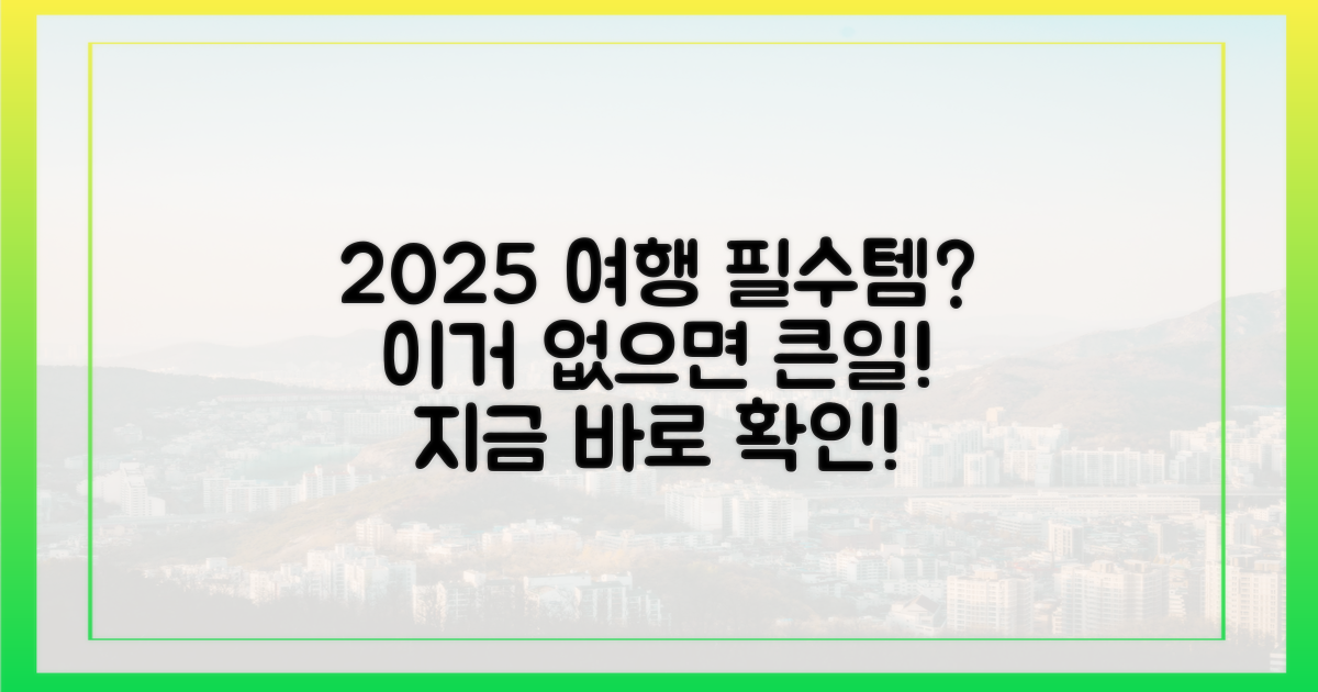 2025년, 최신 여행 필수품은?