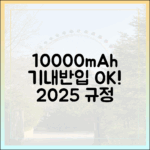 10000mAh 보조배터리 기내 반입, 2025년 최신 규정 완벽 정리